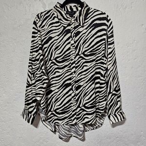 Rachel Zoe Collard Button-Down Long Sleeve Shirt Large